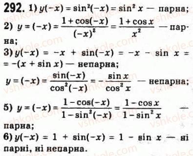 фото задание 292 - § 15. властивості і графіки тригонометричних функцій - розділ 3. тригонометричні функції