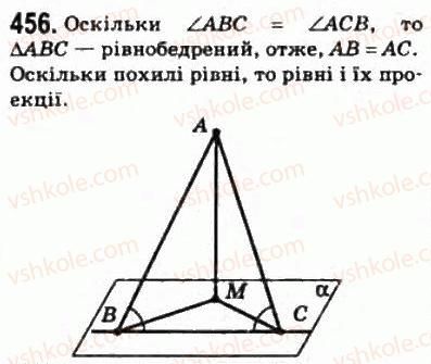 фото задание 456 - § 22. перпендикуляр і похила - розділ 4. перпендикулярність прямих і площин