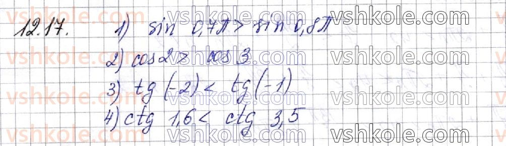 фото задание 17 - § 12. періодичність функцій. властивості та графіки тригонометричних функцій - частина 1. алгебра