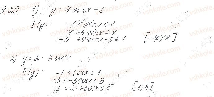 фото задание 29 - § 9. властивості тригонометричних функцій - частина 1. алгебра