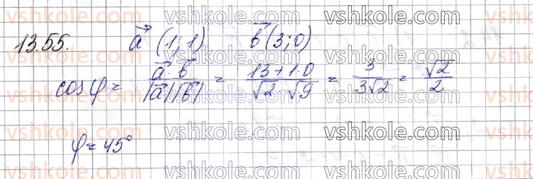 фото задание 55 - § 13. координати вектора. дії над векторами, які задано координатами - частина 2. геометрія