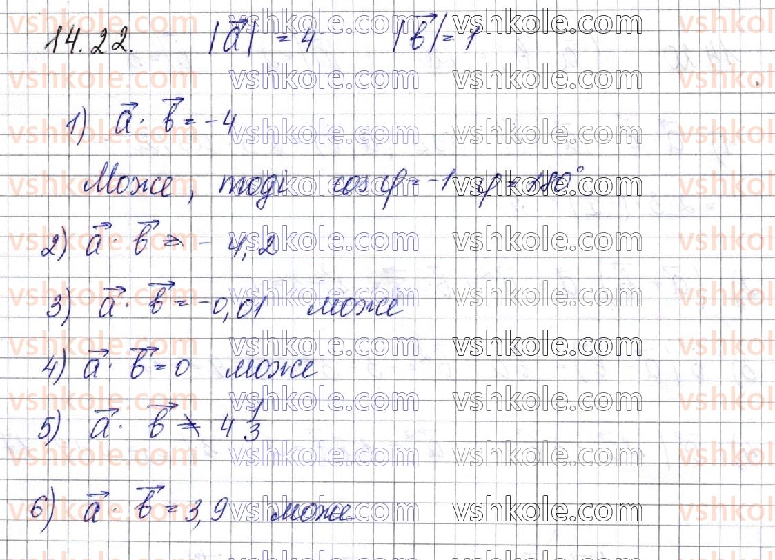 фото задание 22 - § 14. скалярний добуток векторів - частина 2. геометрія