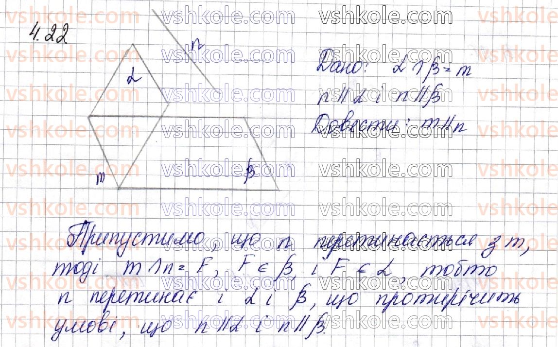 фото задание 22 - § 4. паралельність прямої і площини - частина 2. геометрія