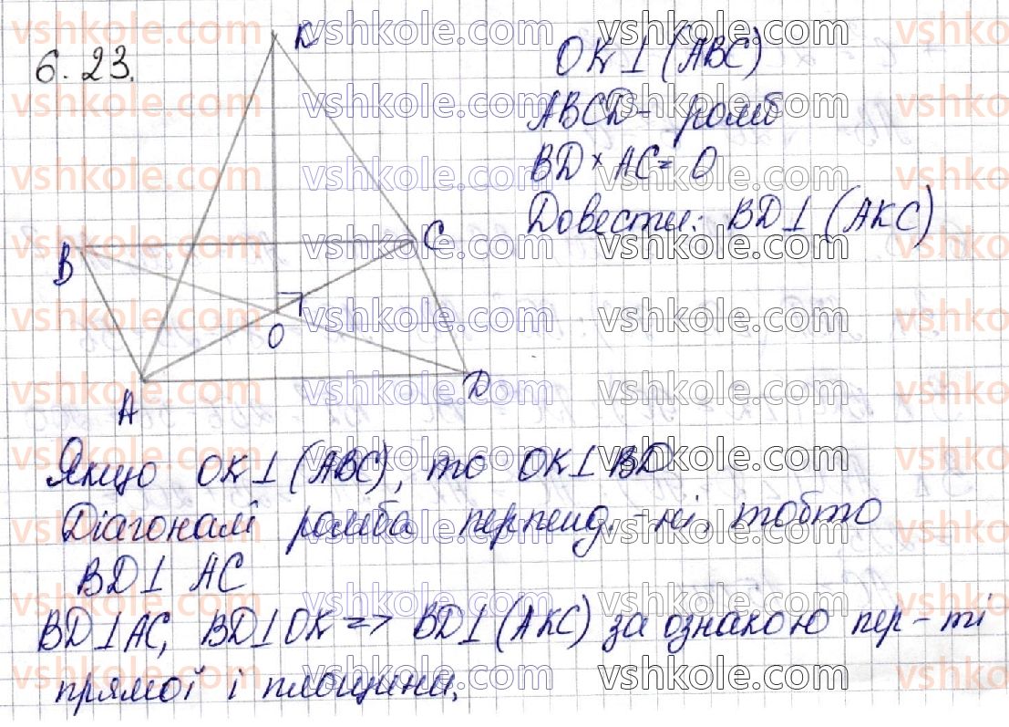 фото задание 23 - § 6. перпендикулярність прямих у просторі. перпендикулярність прямої і площини - частина 2. геометрія