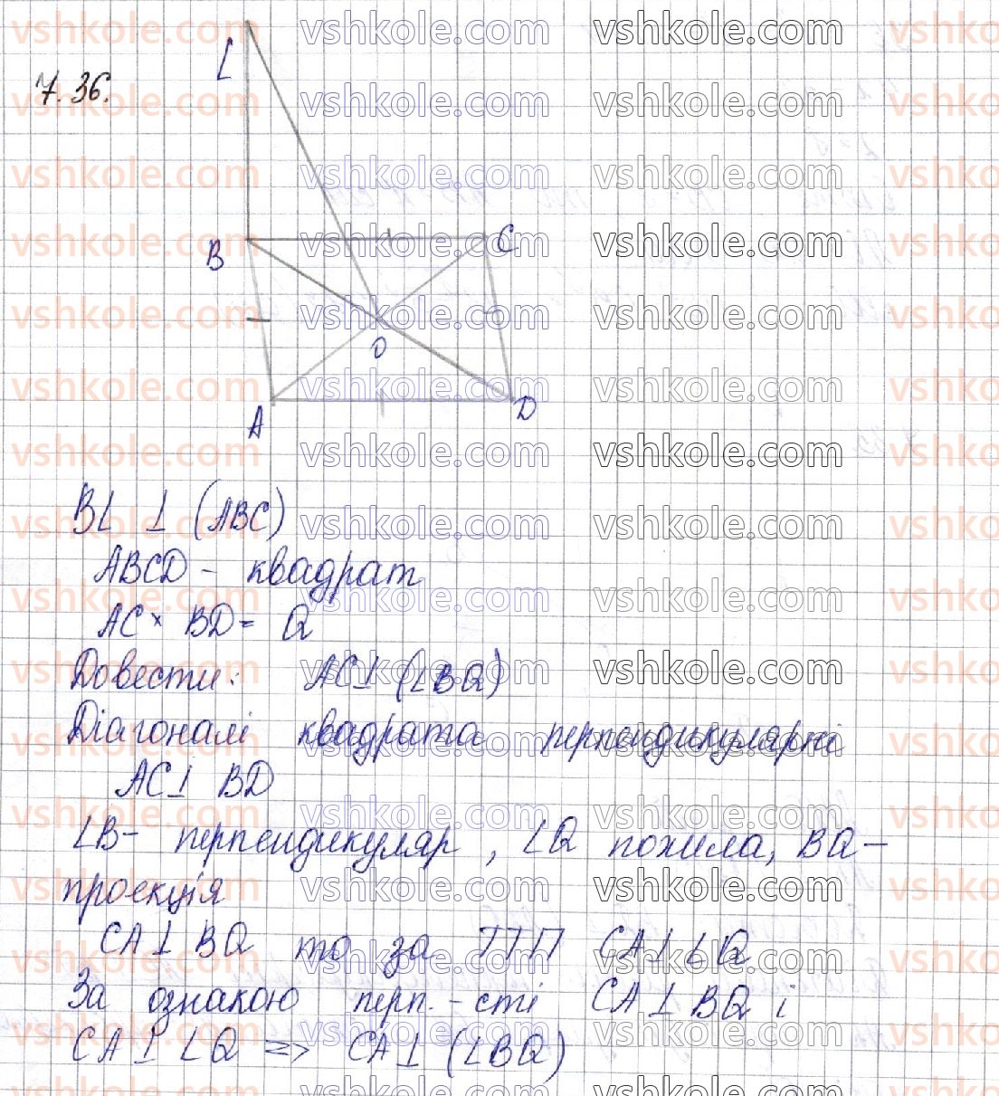 фото задание 36 - § 7. перпендикуляр і похила. теорема про три перпендикуляри - частина 2. геометрія