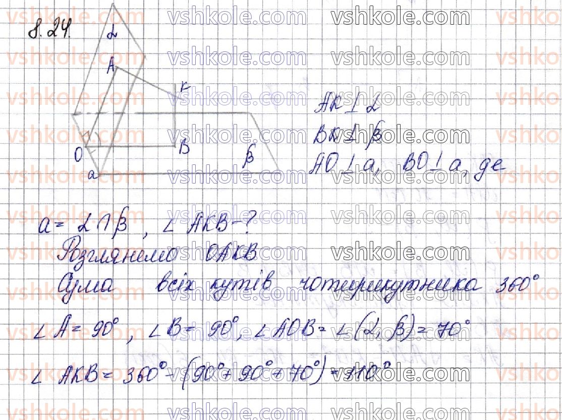 фото задание 24 - § 8. двагранний кут. перпендикулярність площин - частина 2. геометрія