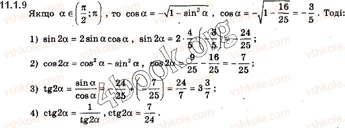 фото задание 1.9 - § 11. формули додавання та наслідки з них - алгебра і початки аналізу