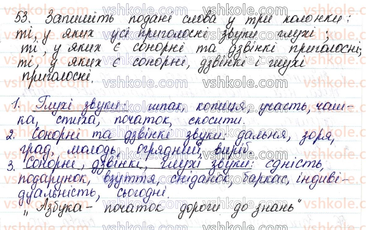фото задание 53 - 8. класифікація приголосних звуків - фонетика української мови як учення про її звукову систему