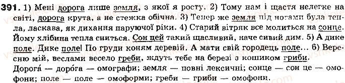 фото задание 391 - § 34. омоніми. пароніми - лексикологія української мови як учення про лексичний склад
