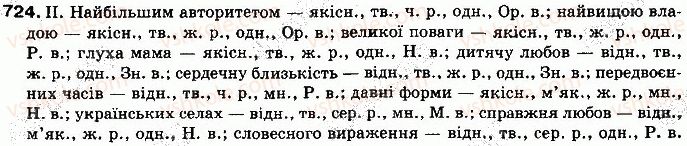 фото задание 724 - § 58. словозміна прикметників - самостійні частини мови