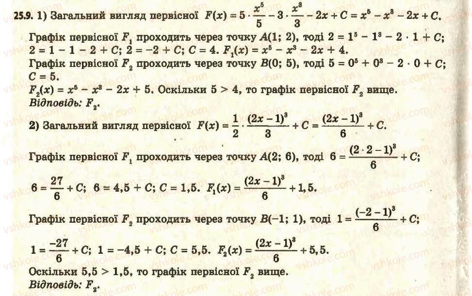 фото задание 9 - 25. правила знаходження первісної - § 3. інтеграл та його застосування