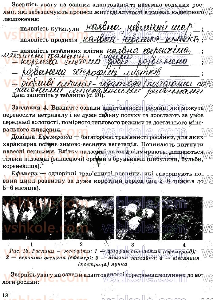 фото задание стр18 - практична робота №1. визначення ознак адаптованості