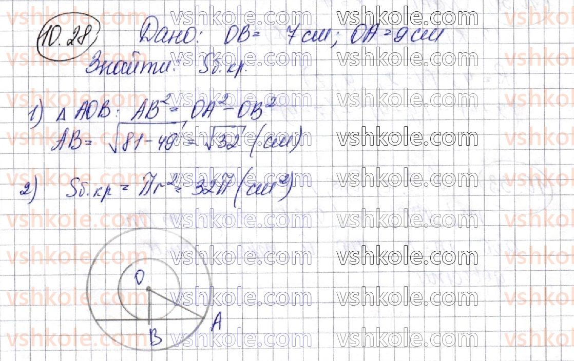 фото задание 28 - 10. куля. взаємне розміщення сфери та площини - § 2. тіла обертання
