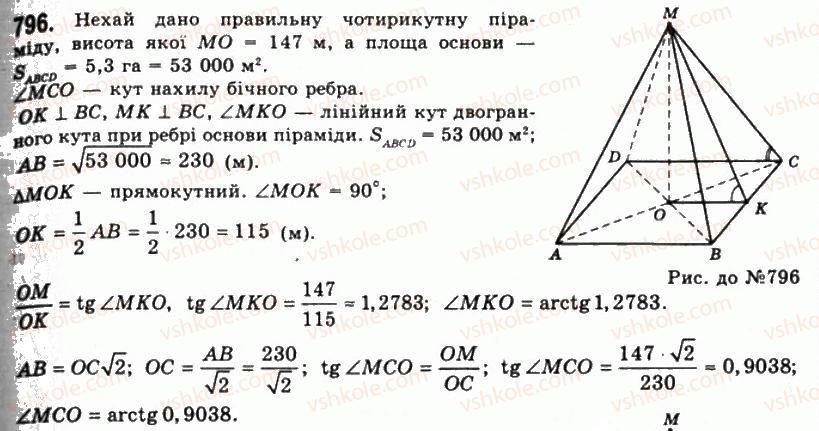 фото задание 796 - § 22. піраміди і зрізані піраміди - розділ 2. многогранні кути. многогранники