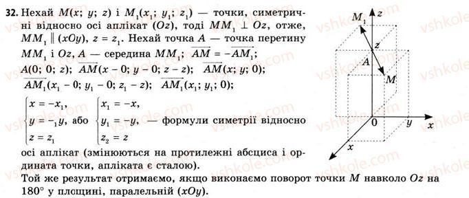 фото задание 32 - § 10. перетворення простору - розділ 1. координати, вектори, геометричні перетворення у просторі
