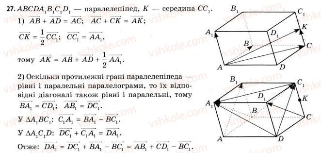 фото задание 27 - § 5. алгебра векторів - розділ 1. координати, вектори, геометричні перетворення у просторі