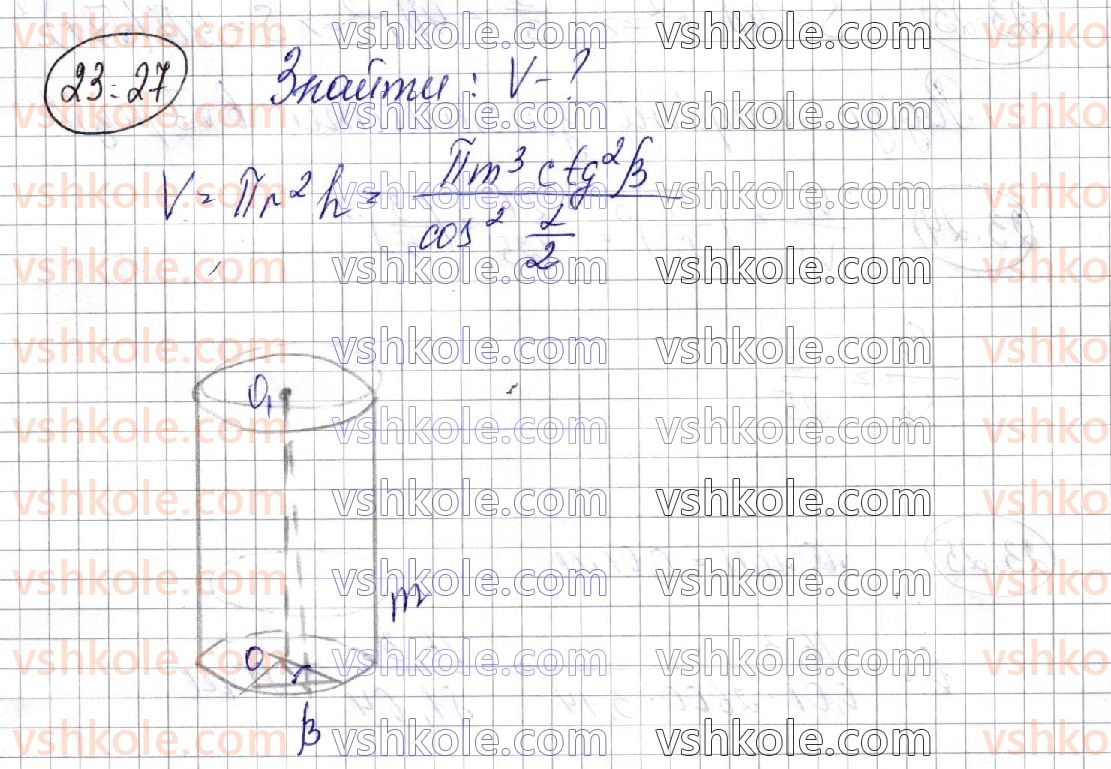 фото задание 27 - 23. об’єми тіл обертання. площа сфери - геометрія. § 6. об'єми тіл. площа сфери