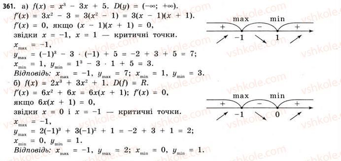 фото задание 361 - § 10. застосування похідної для дослідження функцій - розділ 2. похідна та її застосування