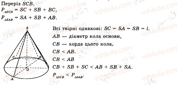 фото задание 795 - § 21. конуси - розділ 5. тіла обертання. об'єми та площі поверхонь геометричних тіл
