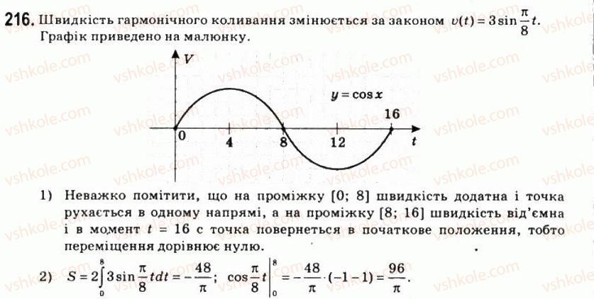 фото задание 216 - § 11. застосування інтеграла - розділ 4. інтеграл та його застосування