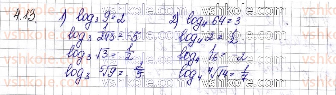 фото задание 13 - § 4. логарифми та їх властивості - алгебра. розділ 1. показникова та логарифмічна функції