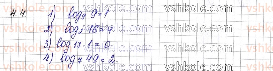 фото задание 4 - § 4. логарифми та їх властивості - алгебра. розділ 1. показникова та логарифмічна функції
