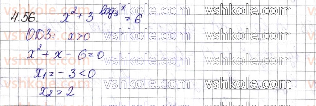 фото задание 56 - § 4. логарифми та їх властивості - алгебра. розділ 1. показникова та логарифмічна функції