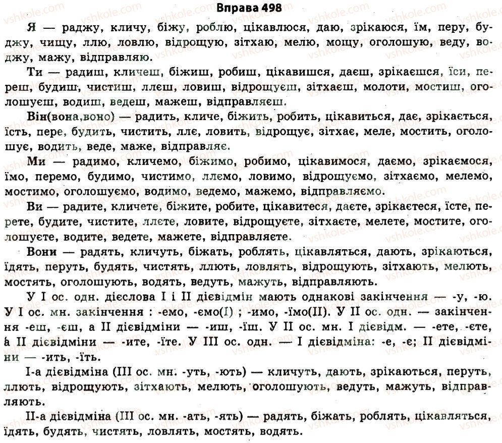 фото задание 498 - § 25. морфологія - узагальнення і систематизація найважливіших відомостей з основних розділів науки про мову