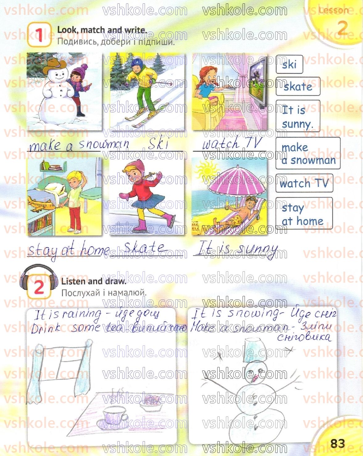 фото задание стр83 - unit 8. seasons and clothes