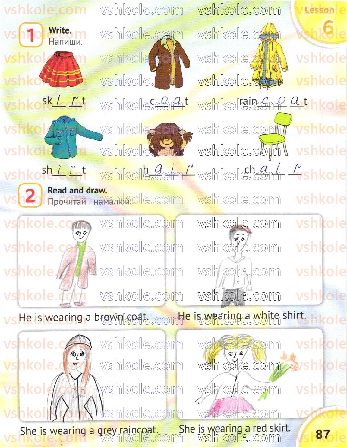 фото задание стр87 - unit 8. seasons and clothes