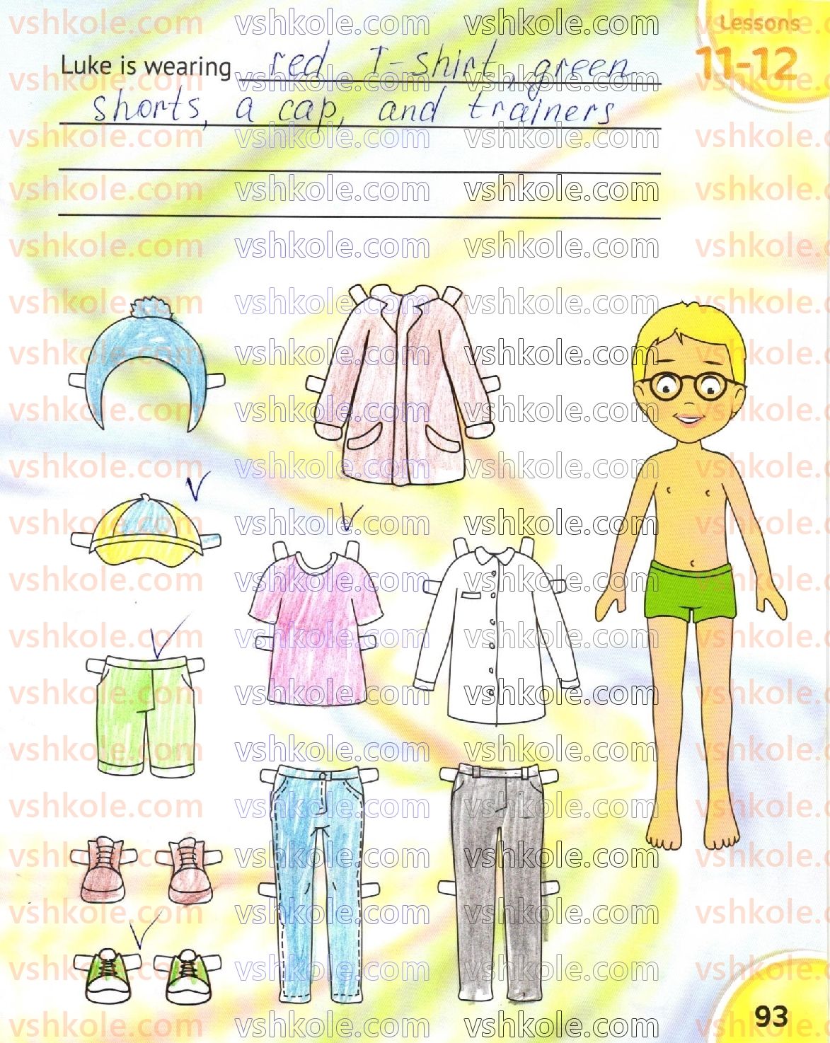 фото задание стр93 - unit 8. seasons and clothes