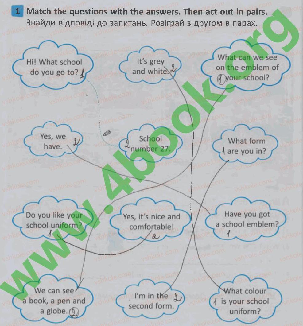 фото задание 1 - lesson 5 - unit 7. i am at school / я - в школі