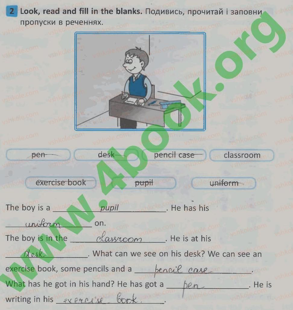 фото задание 2 - lesson 5 - unit 7. i am at school / я - в школі