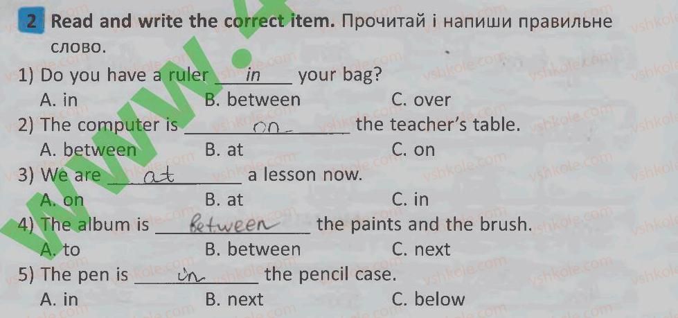 фото задание 2 - lesson 9 - unit 7. i am at school / я - в школі