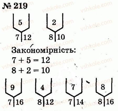 фото задание 219 - розділ 2. табличне додавання і віднімання чисел у межах 20 з переходом через розряд