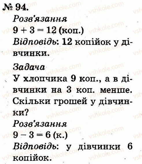 фото задание 94 - таблиці додавання і віднімання чисел
