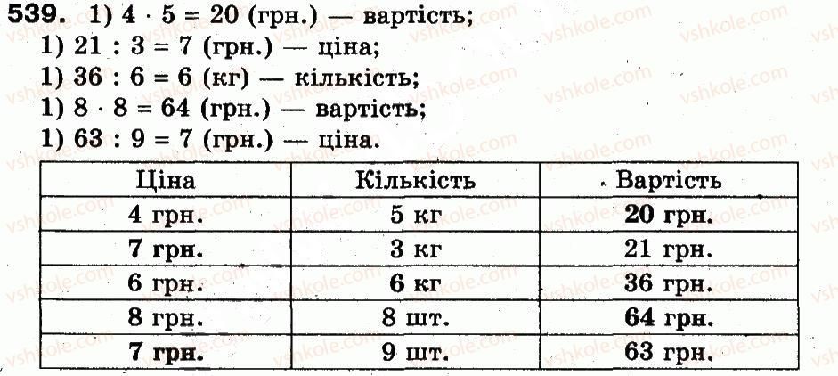 фото задание 539 - розділ 3. усне множення і ділення чисел у межах 1000. властивості множення і ділення