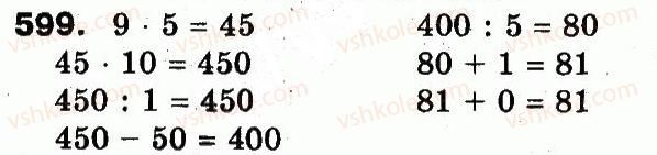 фото задание 599 - розділ 3. усне множення і ділення чисел у межах 1000. властивості множення і ділення