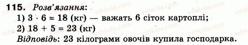 фото задание 115 - повторення матеріалу 2 класу. ознайомлення з рівнянням