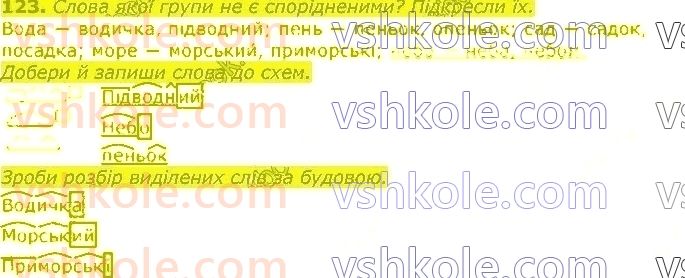фото задание 123 - будова слова