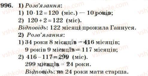 фото задание 996 - множення і ділення багатоцифрових чисел на двоцифрове число