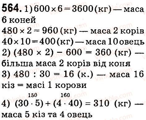 фото задание 564 - множення і ділення багатоцнфрових чисел па одпоцифровс число