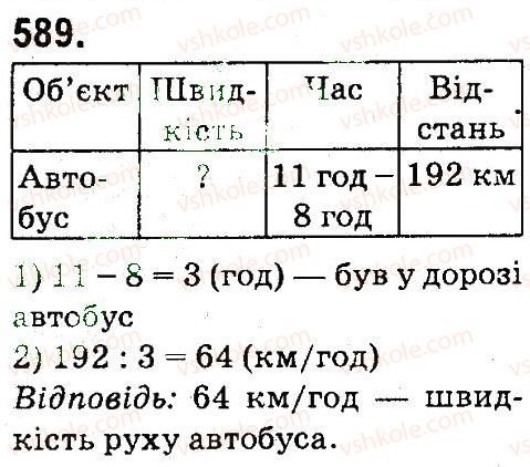 фото задание 589 - множення і ділення багатоцнфрових чисел па одпоцифровс число