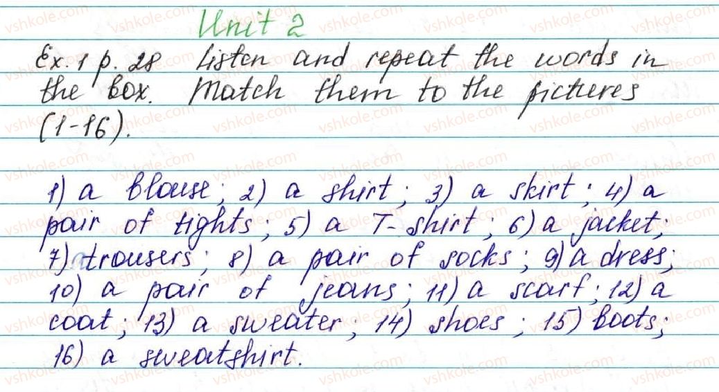 фото задание ex1p28 - unit 2. the clothes we wear