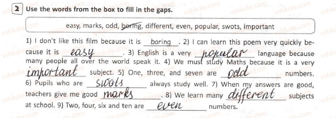 фото задание 2 - lesson 11 - 1. time for school