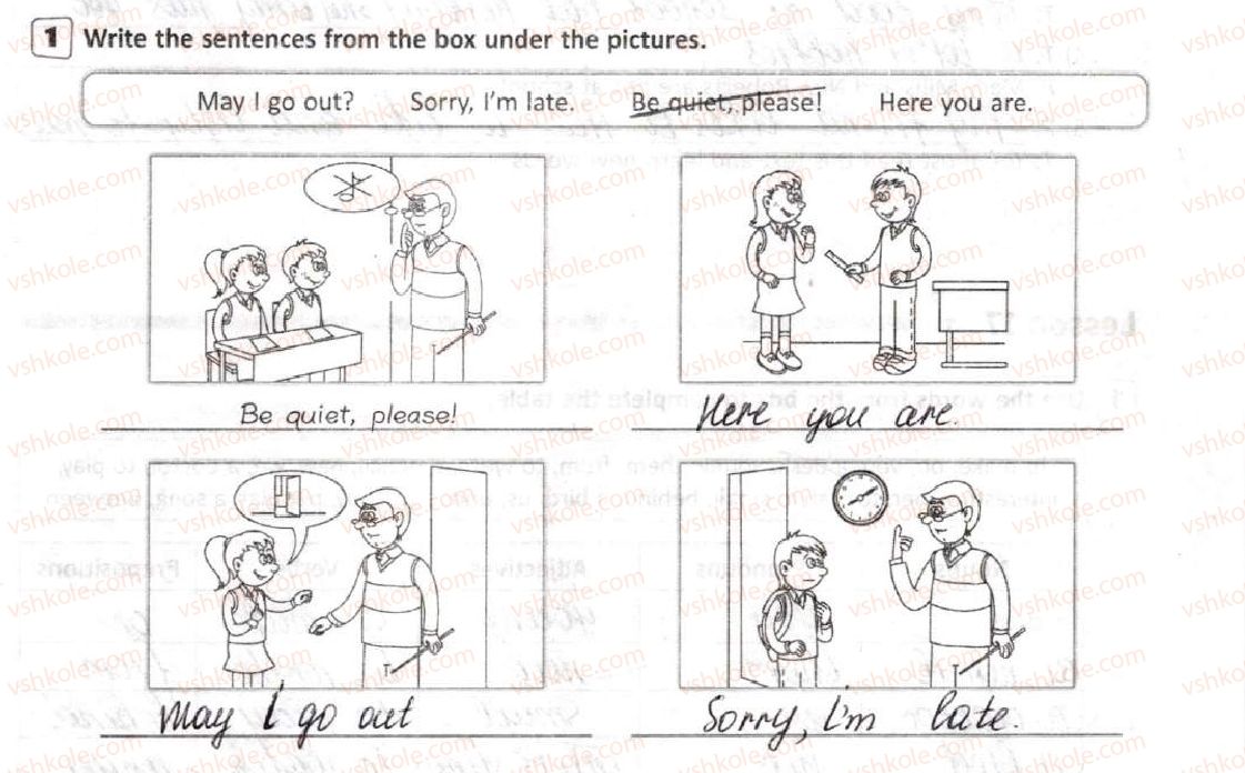 фото задание 1 - lesson 16 - 1. time for school