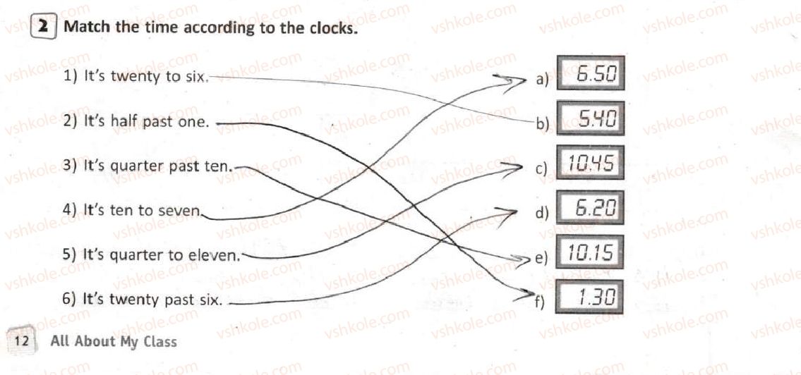 фото задание 2 - lesson 8 - 1. time for school
