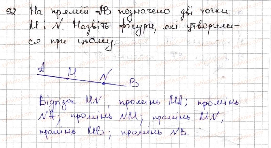 фото задание 92 - 4. площина. пряма. промінь - § 1. натуральні числа