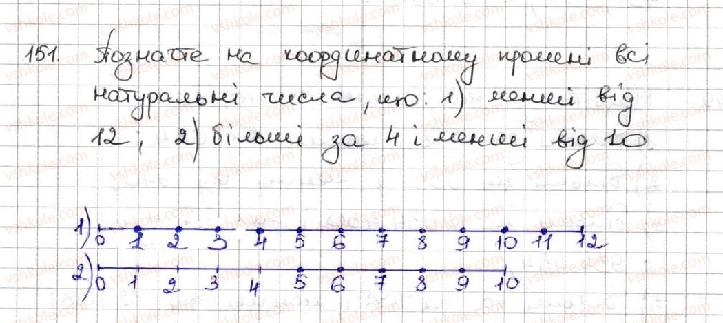 фото задание 151 - 6. порівняння натуральних чисел - § 1. натуральні числа