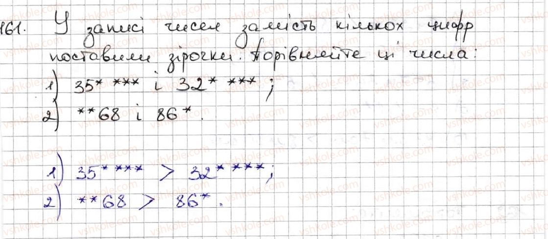 фото задание 161 - 6. порівняння натуральних чисел - § 1. натуральні числа